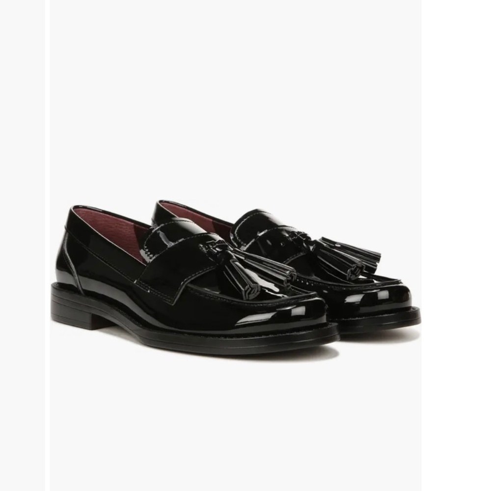 Faux Patent Leather Tassel Loafers